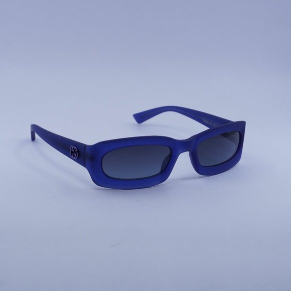 Gucci GG1786S 004 Sunglasses Milky Blue Rectangle Frame, Grey to Blue Lenses - Picture 1 of 11